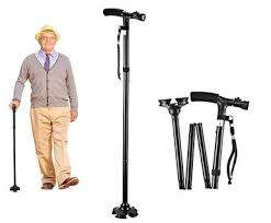 Trusty Cane Walking Stick With LED Light And Double Handle Support