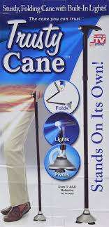Trusty Cane Walking Stick With LED Light And Double Handle Support