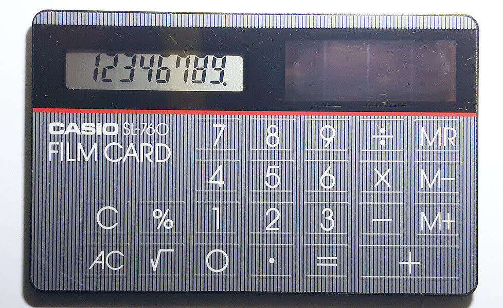 Vtg CASIO SL-760 FILM CARD SOLAR CALCULATOR  Japan  CLEAN