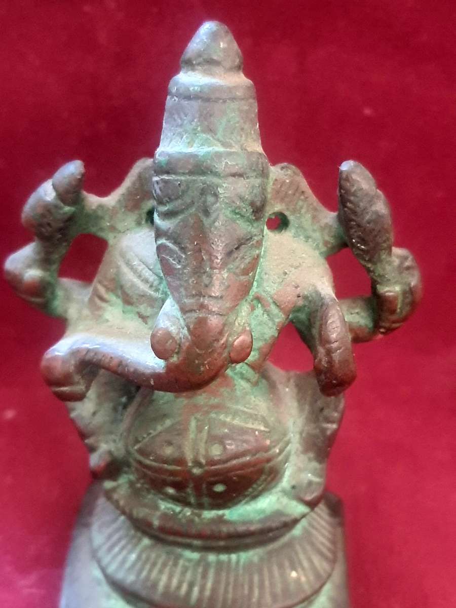 ARCHAEOLOGICAL - HIGHLY COLLECTABLE - COPPER OR BRONZE - HINDU gOD gHANESHA FIGURINE - 156.6grams