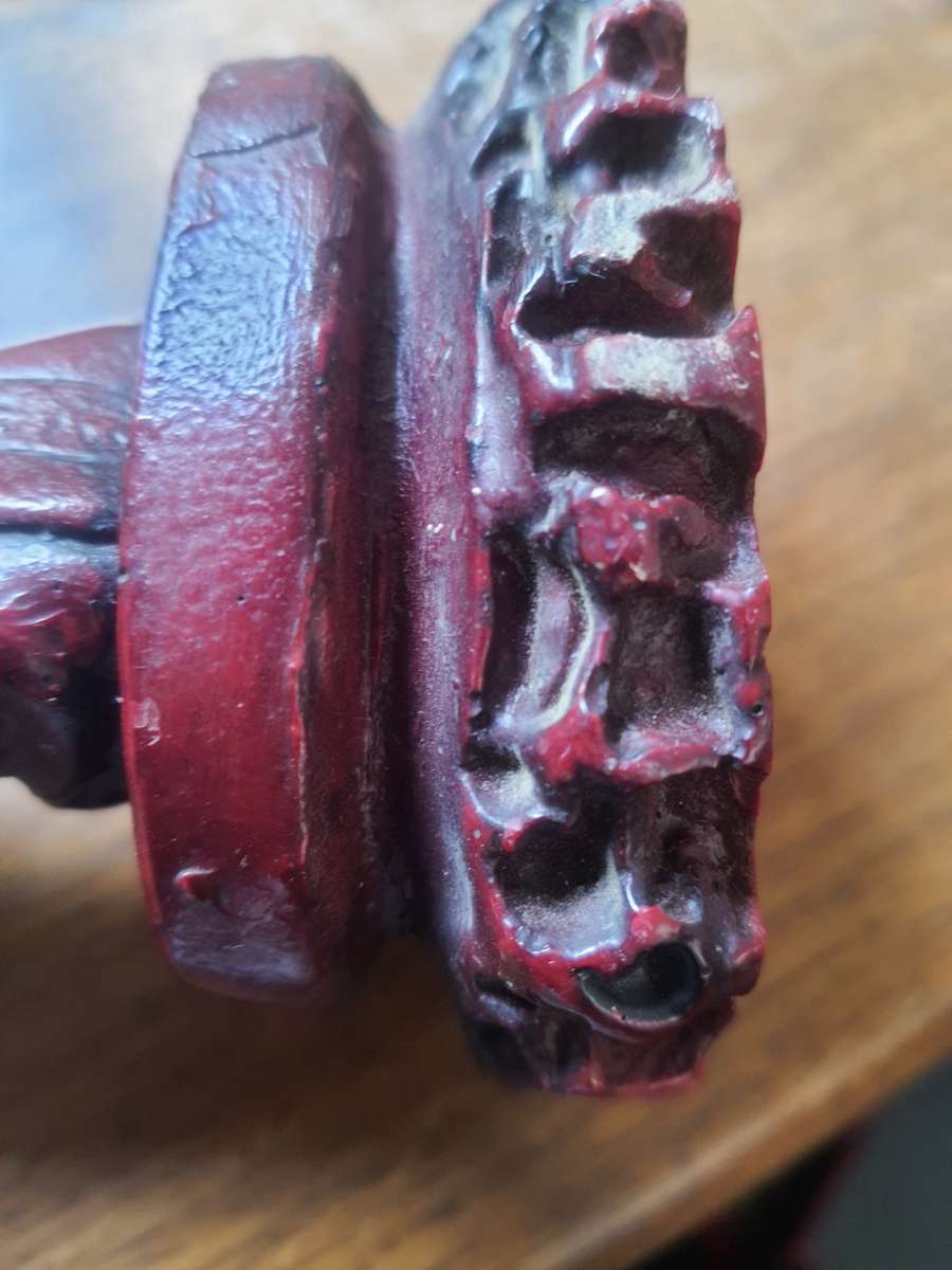 ANTIQUE CHINESE BEARDED FISHERMAN ROSEWOOD EYES ON FISH STATUE - VERRY DESIRABLE !!!! 32 CM HIGH