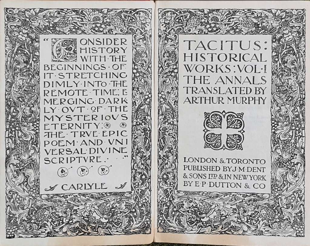 KAROO-ANTIEK #8 - VERRY RARE BOOK - TACITUS HISTORICAL WORKS VOL 1