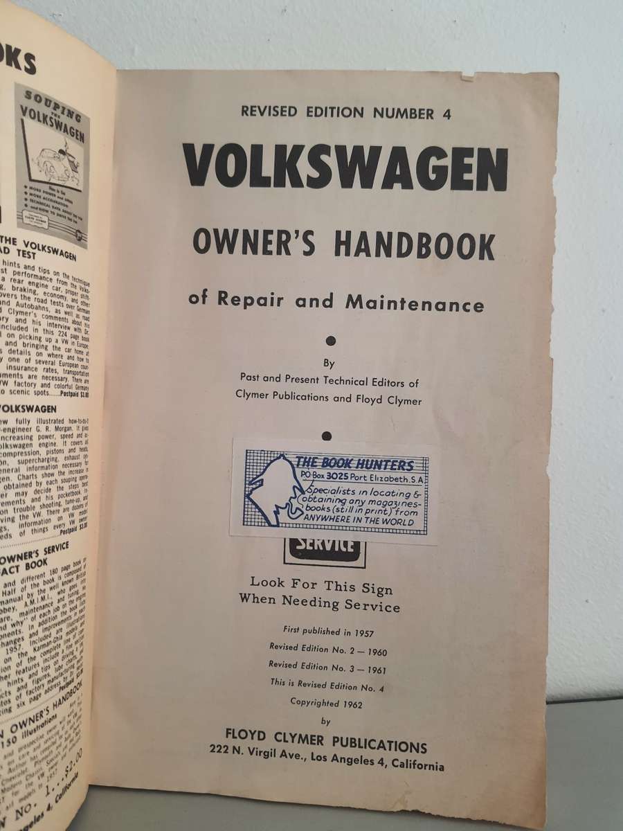 #33 - VOLKSWAGEN OWNERS HANDBOOK