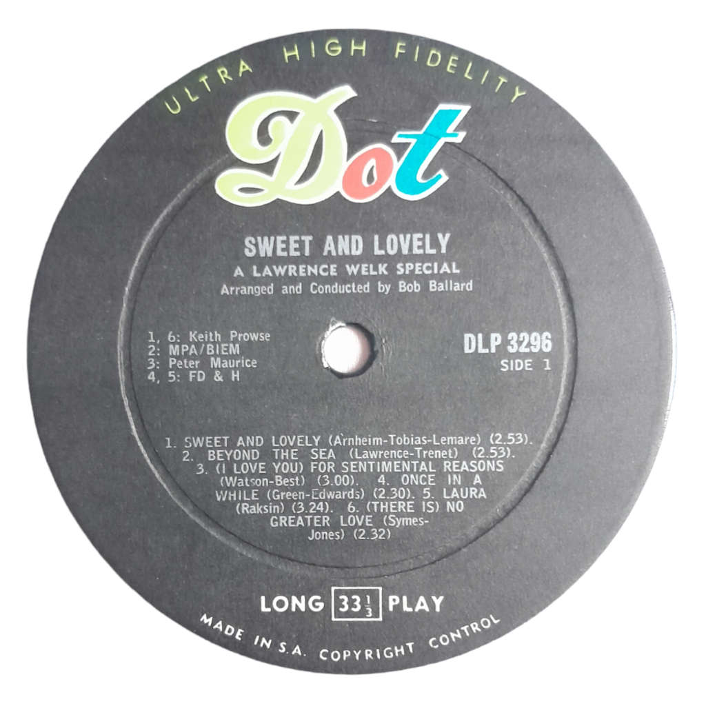 1960 Lawrence Welk - A Lawrence Welk Special: Sweet And Lovely - Vinyl, 7`, 33 RPM - Jazz - Very Goo