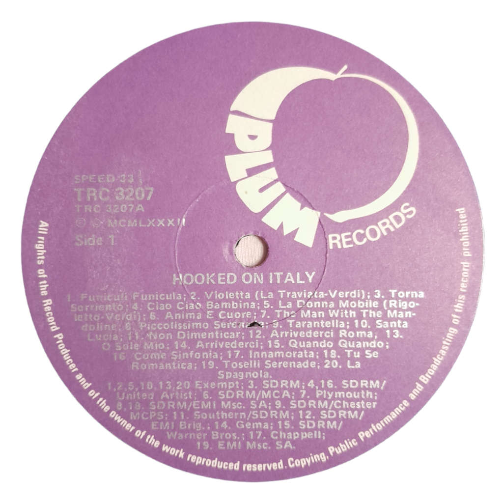 1982 Various - Hooked On Italy, 40 Of The Greatest Popular Italian Hits - Vinyl, 7`, 33 RPM - Pop -