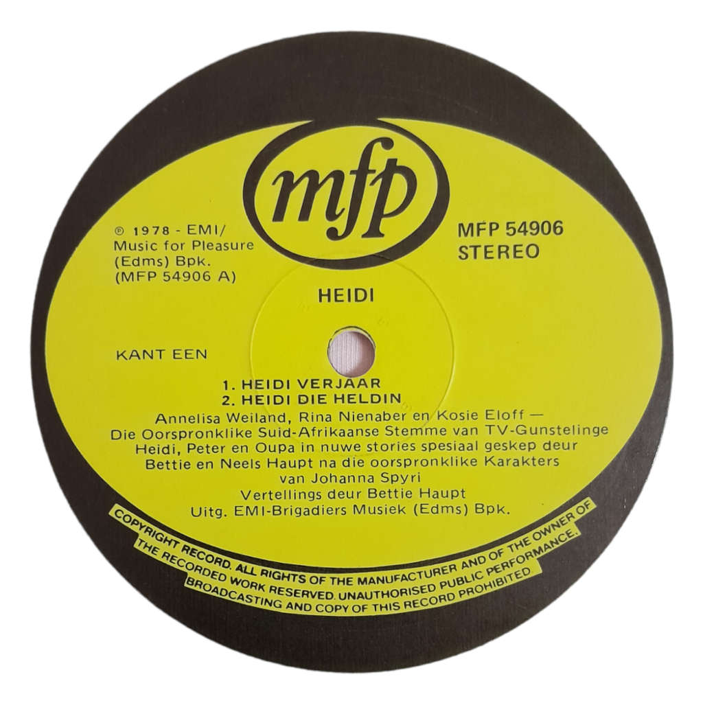 1978 Annelisa Weiland, Rina Nienaber, Kosie Eloff, Bettie Haupt - Heidi 4 - Vinyl, 7`, 33 RPM - Othe