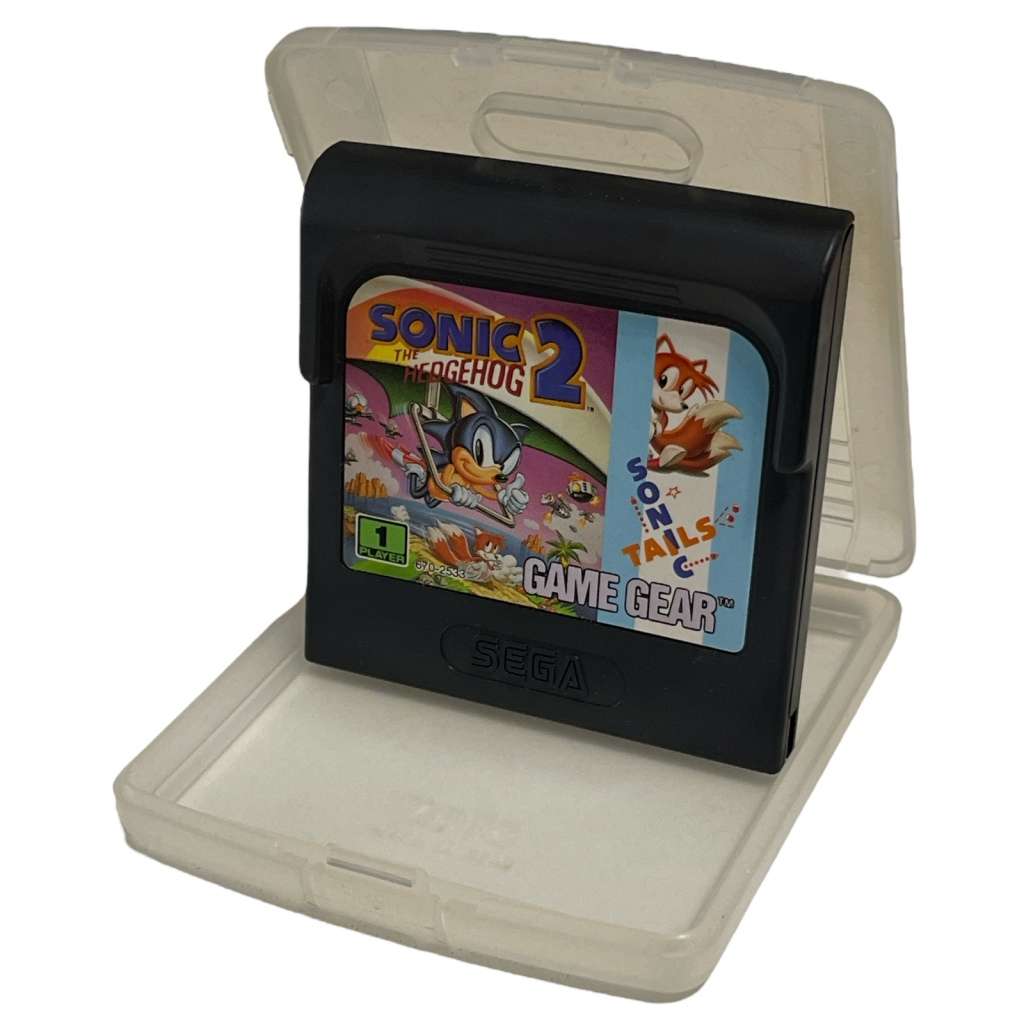 Sonic The Hedgehog 2 Sonic Tails - Sega Game Gear, Original game Cartridge in Sega clear case