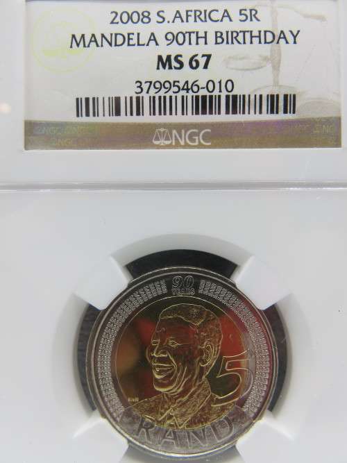 2008 Mandela 90th Birthday R5 NGC Graded MS67 | Fun R1 Start |