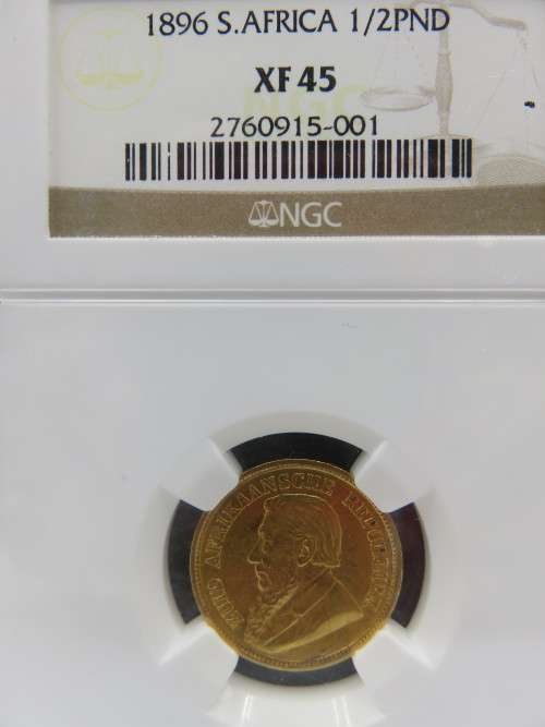 1896 ZAR GOLD HALFPOND NGC Graded XF45 | FUN R1 Start