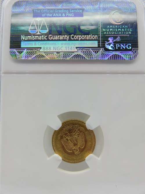1945 Mexico: ESTADOS UNIDOS MEXICANOS 2 Pesos Gold NGC MS66 Restrike | 1.6666 Grams Gold 22 Carat |