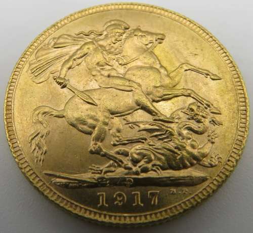 1917 Australia Gold Sovereign - 8 Grams Gold 22 Carat