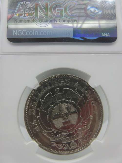 South Africa: Paul Kruger ZAR Silver 2.5 Shilling (Halfcrown) of 1896 AU Details NGC