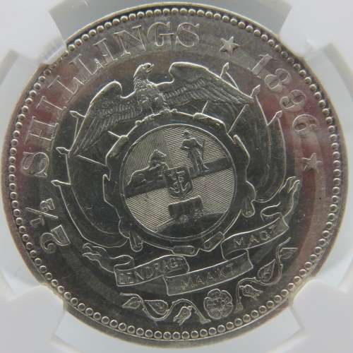 South Africa: Paul Kruger ZAR Silver 2.5 Shilling (Halfcrown) of 1896 AU Details NGC