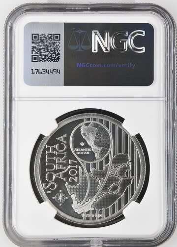 South Africa Proof Silver Hydroprogne Caspia (Caspian Tern)Colourized R10 (1oz Silver) of 2017 PF 70