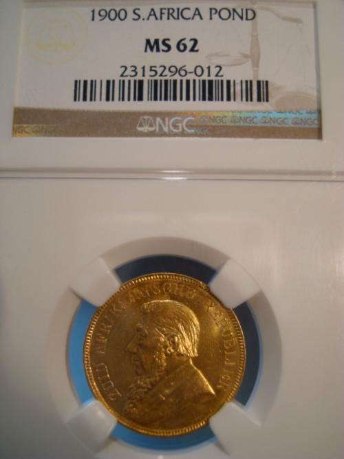 1900 ZAR Pond NGC Graded MS62 ### PERFECT Mint State 62 ### R1 Start ###