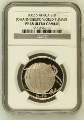 2002 Johannesburg World Summit R1 Silver NGC Proof 68 # PF69 Sold for R11000 ### R1 Start