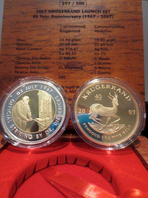 2007 Krugerrand 40 Year Anniversary 1oz Gold Launch Set (1967-2007) ### Mintage: 395 Only ###