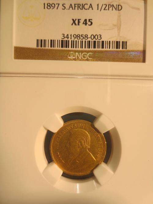 1897 ZAR Gold 1/2 Pond NGC Graded XF45 # LUSTROUS # Hern's Price EF is R25000-00 # R1 Start