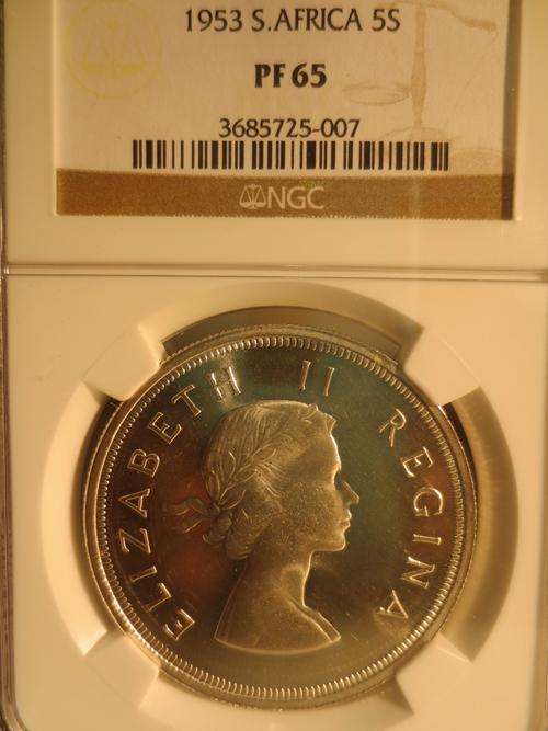 1953 SA Union Silver 5 Shilling (Crown) NGC Graded Proof 65 ### GEM PROOF ### R1 Start