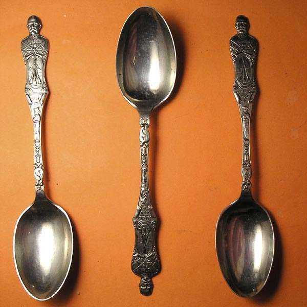 Set of Three British Made Boer War Souvenir Spoons # FUN ends Friday 8pm #