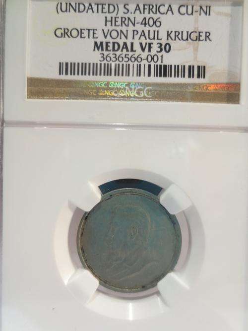 GROETE VON PAUL KRUGER MEDAL NGC Graded VF30 (UNDATED) # FUN ends Friday 8pm #
