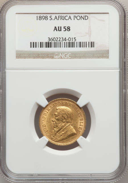 1898 ZAR Gold Pond NGC Graded AU58 # ALMOST PERFECT # FUN ends Friday 8pm #