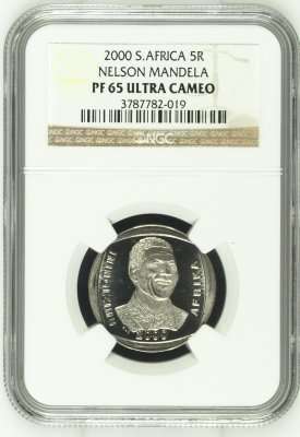2000 Mandela R5 NGC Proof 65 Ultra Cameo # YES PROOF 65 # RARE in PROOF # Fun Ends Friday 8pm #