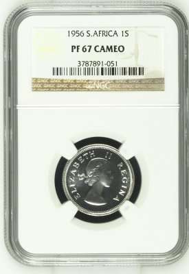 1956 SA Union Silver 1 Shilling NGC Graded Proof 67 Cameo # UNIQUE CAMEO # FUN ends FRIDAY 8pm #