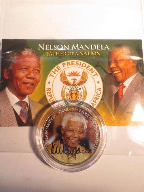 Nelson Mandela President Of South Africa Colourized U.S. Kennedy Half Dollar | FUN SUNDAY |