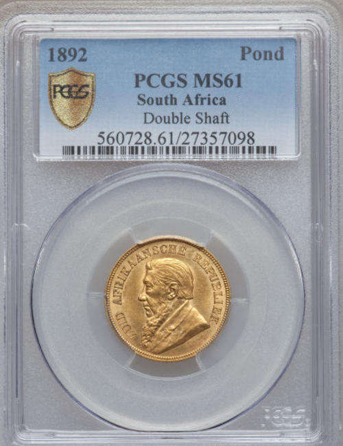 1892 ZAR Gold Pond PCGS Graded MS61 # PERFECT UNC # Hern's Price UNC - R80 000 # SOUGHT AFTER #