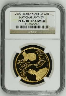 2009 SA Protea National Anthem 1oz Gold 24 Carat NGC Proof 69 # RARE # FUN SUNDAY #