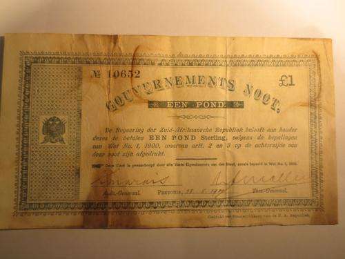 1900 ZAR EEN POND PRETORIA GOUVERNEMENTS NOOT # FUN SUNDAY #