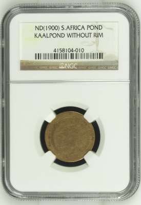 1900 ZAR Blank (Kaal) Pond Rimless NGC Graded # Hern's Price UNC is R55 000 # FUN SUNDAY #