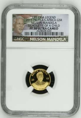 2013 Protea Nelson Mandela Life of a Legend 1/10th oz Gold NGC PF70 | PERFECT PF70 | ONE FUN DAY |