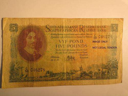 1957 MH de Kock FIVE POUNDS NOTE | FUN SUNDAY |