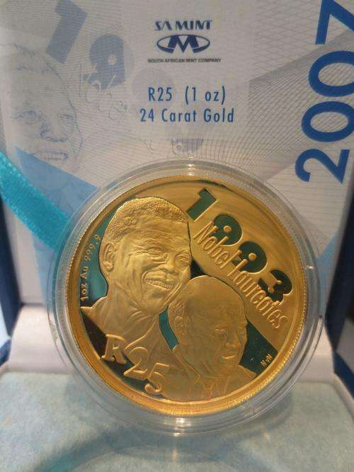 2007 Protea 1oz Gold 24 Carat | Nelson Mandela & FW De Klerk