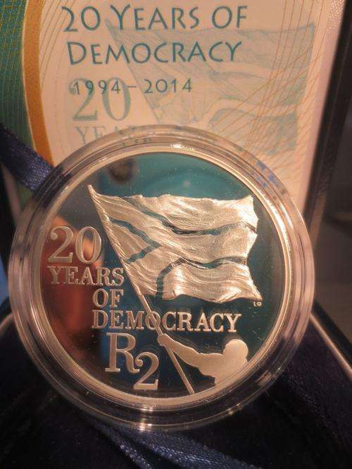 (1994 - 2014) 20 Years Of Democracy R2 Silver Crown | SEALED AS FROM SA MINT | FUN SUNDAY |
