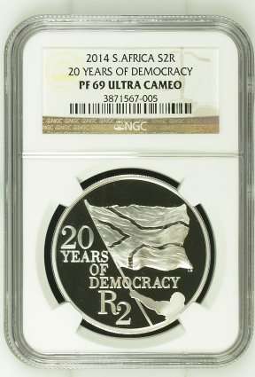 2014 20 Years Of Democracy R2 Silver Crown NGC Graded Proof 69 | First Ever | FUN SUNDAY |
