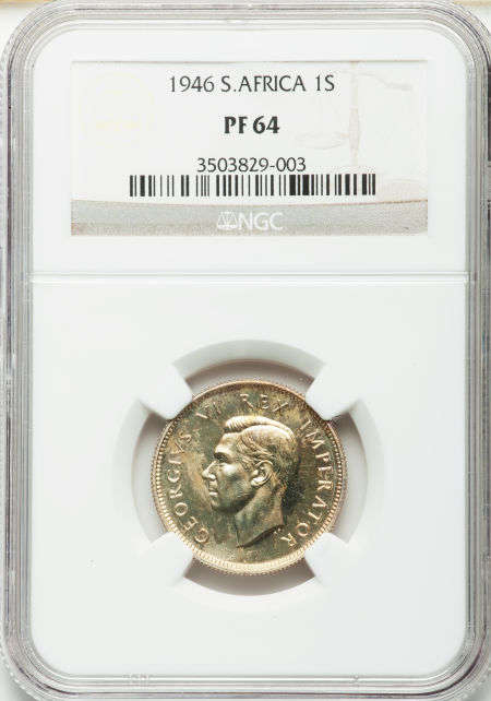 1946 SA Union Silver One Shilling NGC PF64 | HIGH GRADE | Mintage: 150 Only |