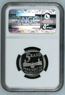 1994 Mandela Inauguration R5 NGC Proof 69 Ultra Cameo | ONE FUN DAY |