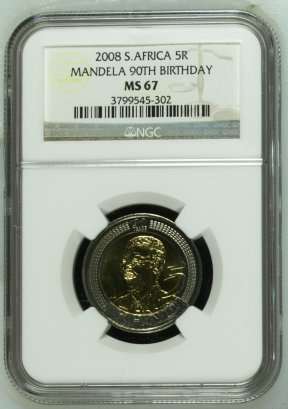 2008 Mandela 90th Birthday R5 NGC MS67 | FUN SUNDAY |