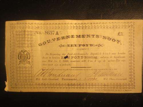 1900 ZAR EEN POND PIETERSBURG GOUVERNEMENTS NOOT | FUN SUNDAY |