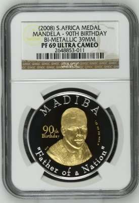 2008 Mandela 90th Birthday Half Oz Gold 24 Carat (999.99) NGC PF69 | FUN SUNDAY |