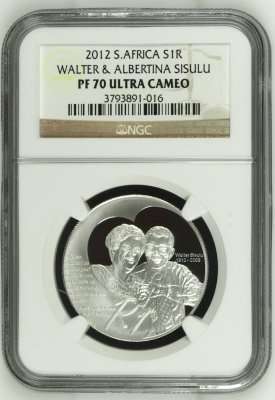 2012 Walter & Albertina Sisulu R1 Silver NGC PF70 | PERFECT | ONE FUN DAY |