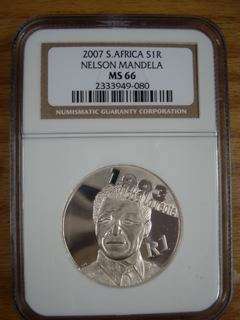 ### Very High Grade ### Nelson Mandela R1 Silver Graded MS66 ### Crazy R1 Start ###