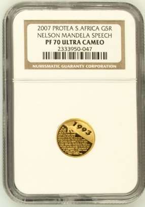 Perfect PF70 -  Nelson Mandela Speech 1/10th Gold - Happy Holidays!