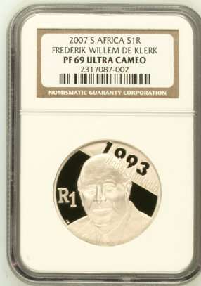 ### FW De Klerk R1 Silver NGC Graded PF69 ### Crazy R1 Start ###