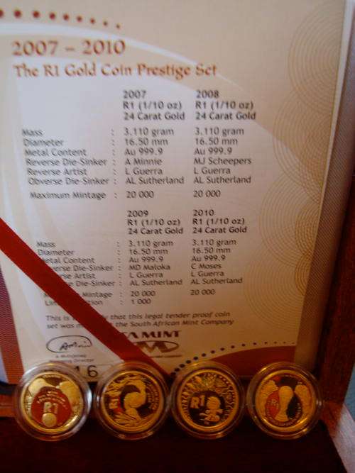 Fifa 2010 R1 Gold Coin Prestige Set - Special Edition - Mintage: 1000 @ R1 Start