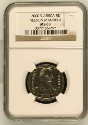 2000 Nelson Mandela R5 NGC MS63 @ R1 Start