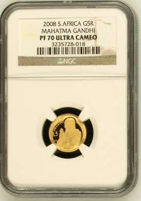 Mahatma Gandhi 1/10th Gold NGC Graded PF70 - PERFECT @@@ R1 Start
